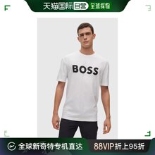 Boss雨果博斯男士 香港直邮Hugo 100 T恤白色字母logo圆领50483774