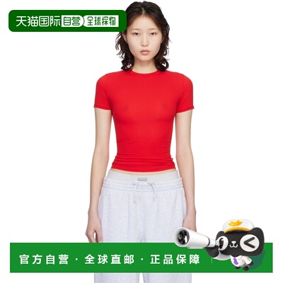 1h可退 香港直邮SKIMS 女士 红色 Fits Everybody T 恤 TPTSH9048