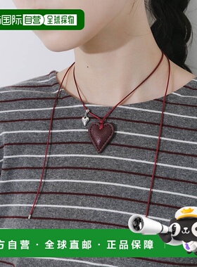 1h可退 日本直邮SMELLY 女装 仿皮心形吊坠 可调节长度编织项链 S