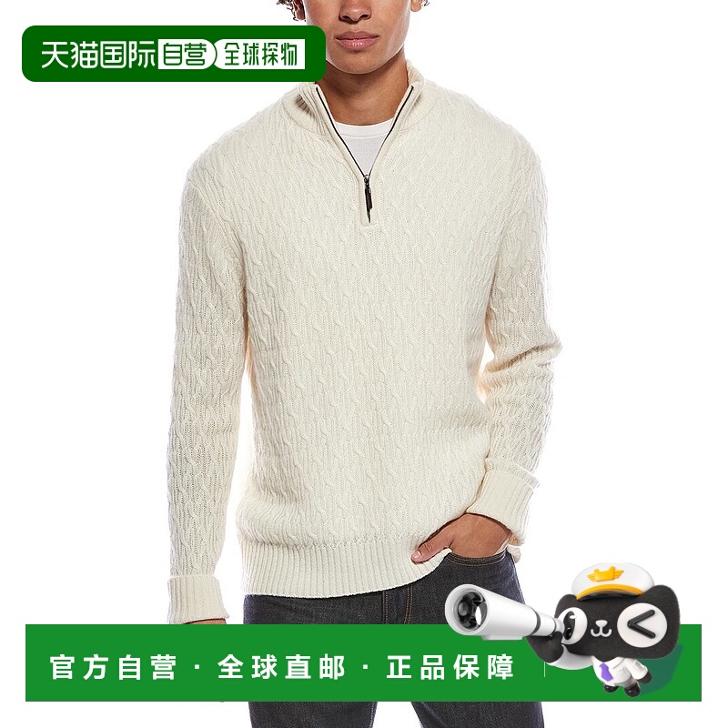 自营Quinn Mini Cable Stitch Cashmere 1/4-Zip Mock Sweater -