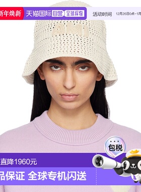 1h可退 香港直邮潮奢 Ami Paris 女士 灰白色 Knit AMI Patch 渔