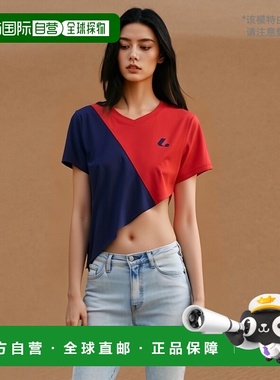 日本直邮LUCENT 女士比赛衬衫无领红色网球 XLH2471 女式短袖