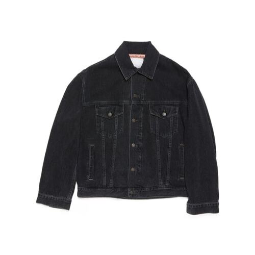 ACNE STUDIOS 男士夹克 C90179900 AW2024 黑色 纽扣翻领牛仔外套