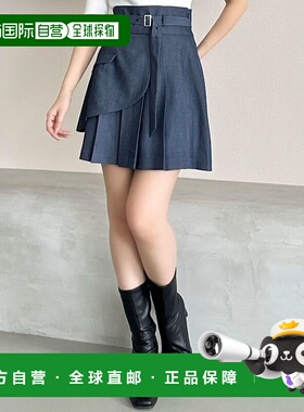 1h可退 日本直邮dazzlin 女士高腰褶皱迷你半身裙 022520801001