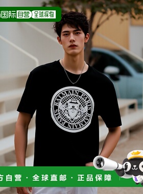 香港直邮BALMAIN 男士T恤 EH1EG010BB17EAB SS2025 黑色 Velvet l
