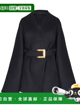 香港直邮BALMAIN 女士大衣 FF0UD265WD286UC CO 黑色 Coat with b