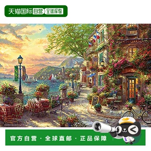 【日本直邮】1000片微型拼图里维埃拉鲜花盛开的咖啡馆26×38cm