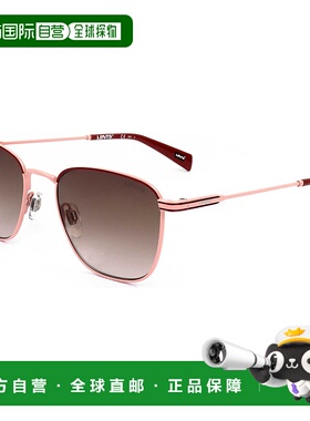 自营 levi's李维斯中性款52毫米棕色太阳镜-酒红色粉红色 美国奥
