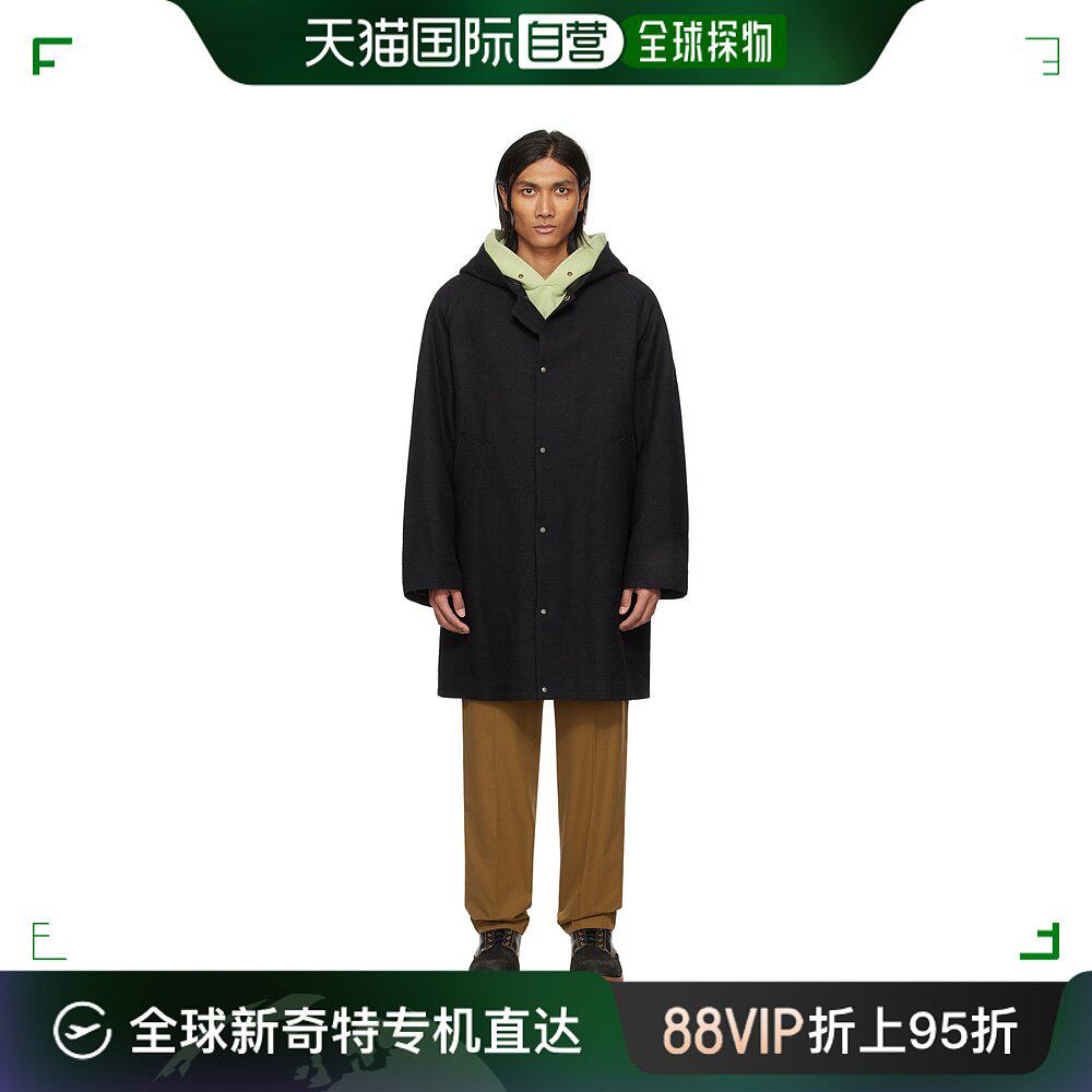 香港直邮潮奢 visvim 维斯维木 男士 黑色 connor 大衣 012320501