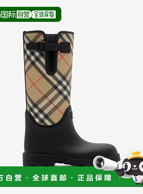 自营欧洲直邮Burberry博柏利 Marsh系列女士黑色橡胶骑士印章圆形