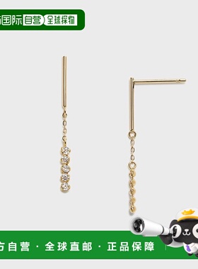 1h可退 日本直邮NOJESS K10立体方形锆石耳环 女士精致饰品 优雅