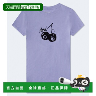 自营Aeropostale 87 Cherries Flocked Graphic Tee - light purp