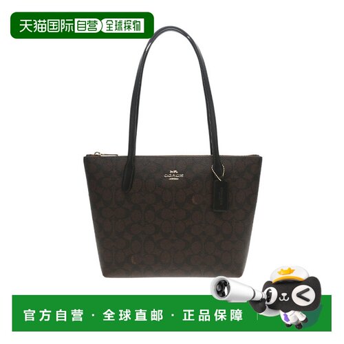香港直邮COACH Fiona女士托特包CBT18IMXAQ SS2024黑色logo手提包