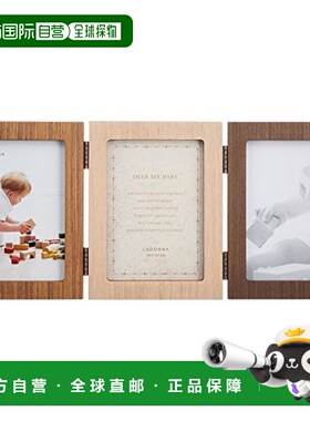 【日本直邮】LADONNA宝宝纪念相框棕色木质复古时尚DF52-303个