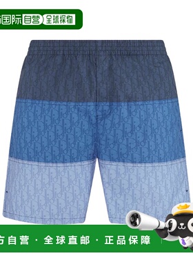 香港直邮DIOR 男士泳装 593B111A2021C585 SS2025 蓝色 松紧腰身