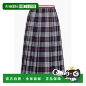 女士 1h可退 褶裥格纹羊毛中长半 汤姆 布朗 香港直邮Thom Browne