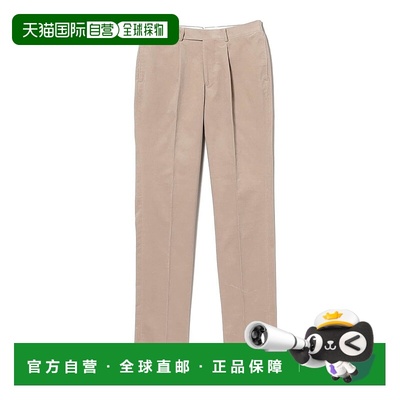 日本直邮beams 纯色中腰拉链压褶休闲裤 男款