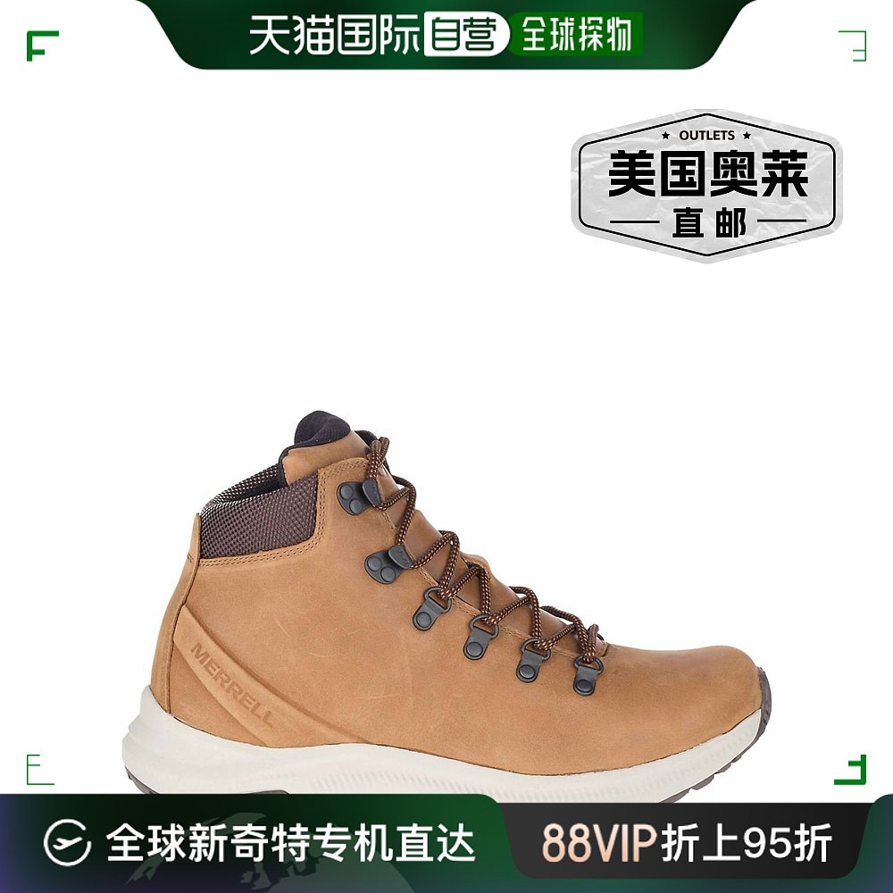 merrell男式 Ontario Mid Wp登山靴-中号红糖-红糖【美国奥