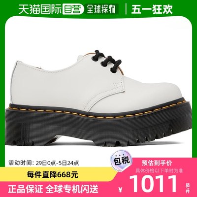 香港直邮潮奢 Dr. Martens 马丁大夫 女士 白色 1461 Quad 德比鞋