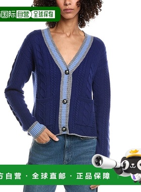 自营InCashmere Cable Cardigan - blue 美国奥莱直发开衫