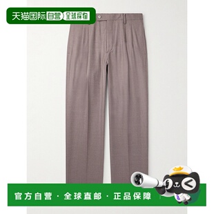香港直邮1h可退 AURALEE 男士 阔腿褶裥羊毛/斜纹布裤子 A25AP02O