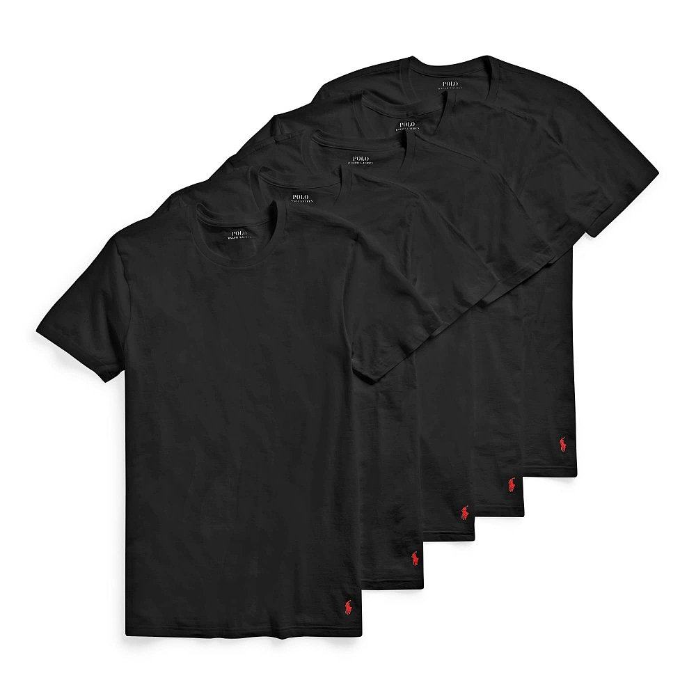 Polo Ralph Lauren 5 件装棉质经典 Crews 5 Polo 衫黑色