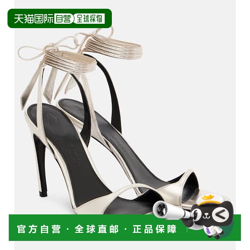 香港直邮The Attico 女士 Ora 95 金属感皮质露跟凉鞋