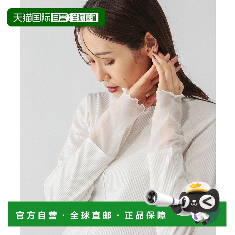 1h可退 日本直邮GLOBAL WORK 女装 透感拼接长袖T恤 芝纱设计 587