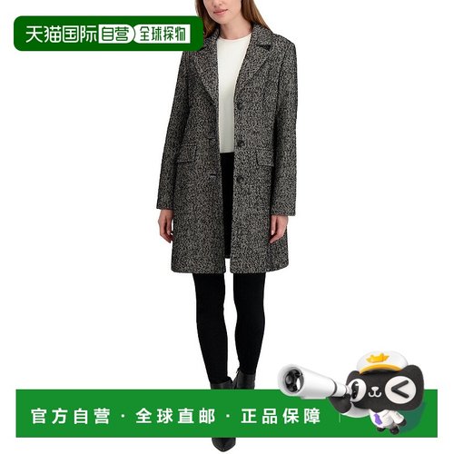 自营Laundry by Shelli Segal Herringbone Coat - black 美国奥
