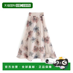 日本直邮日潮 GRL 花卉图案欧根纱喇叭裙 tu536纱裙a字裙伞裙