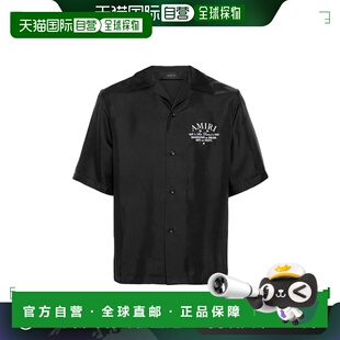 1h可退 香港直邮AMIRI 男士 短袖衬衫 AMSTBW1018 black黑色 舒适
