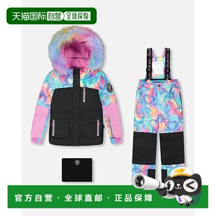 自营deux par deuxTwo-Piece Play Snowsuit Rainbow Heart Print