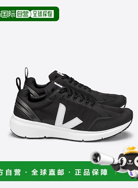 自营欧洲直邮VEJA CONDOR 2系列黑色/白色再生聚酯纤维V标识跑鞋