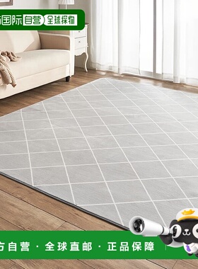 【日本直邮】Iris Plaza 法兰绒地毯 钻石灰185x185cm 可洗防尘螨
