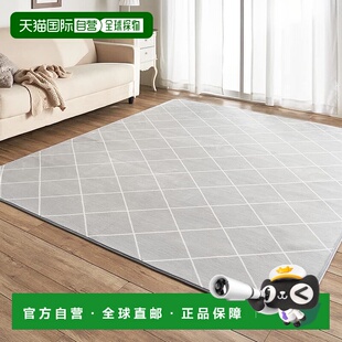 【日本直邮】Iris Plaza 法兰绒地毯 钻石灰185x185cm 可洗防尘螨