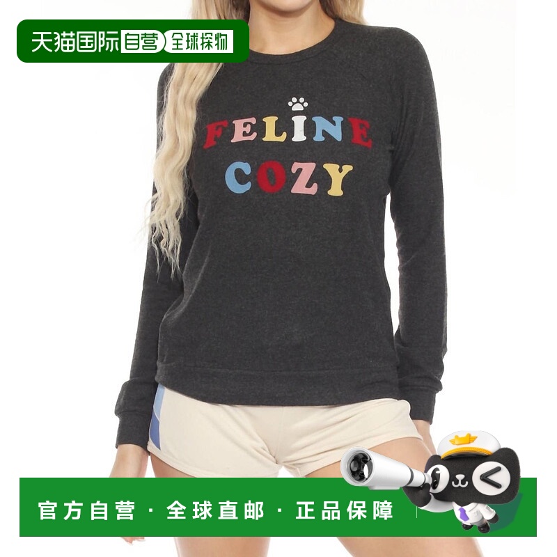 自营 pj salvage女式Heather Slate Feline舒适法兰绒休闲上衣，