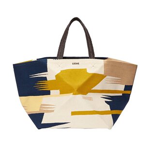 LOEWE罗意威24新款 男士彩色帆布几何形状可折叠手提包