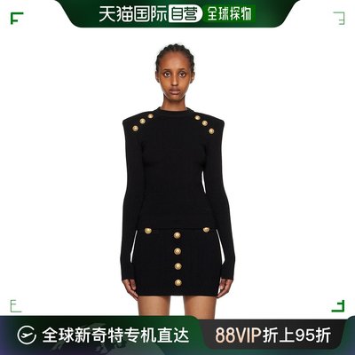 香港直邮潮奢 Balmain 巴尔曼 女士 黑色 6-Button 针织衫 BF1KD0