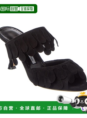 自营 Manolo Blahnik Kelna 70绒面凉鞋黑色 美国奥莱直发拖鞋