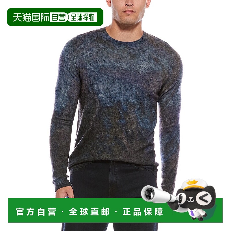 自营autumn cashmere秋季羊绒印花圆领毛衣-蓝色 美国奥莱直发