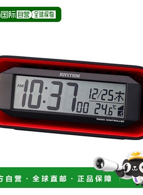 日本直邮RHYTHM 8RZ220SR01（红色）收音机闹钟 8RZ220SR01