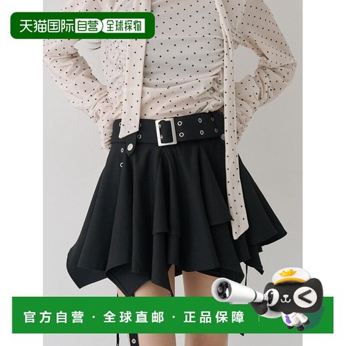 日本直邮jouetie 女装 不对称下摆系带迷你裙 红色格纹 082610800