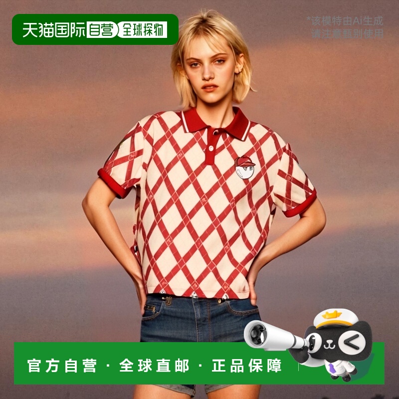 韩国直邮MALBON GOLF 女士女装T恤M4322PTS12CRM Pattern Collared