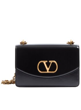 VALENTINO 女士斜挎包 WB0R16GCB0NO CO 黑色 亮面小牛皮单肩包