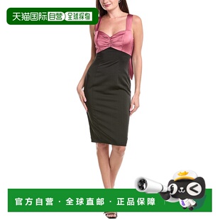 自营 Rene Ruiz缎面和绉纱鸡尾酒会连衣裙-粉红色 美国奥莱直发