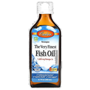 香港直发Carlson Labs卡尔森鱼油桃子味营养健康补充200ml胆固醇