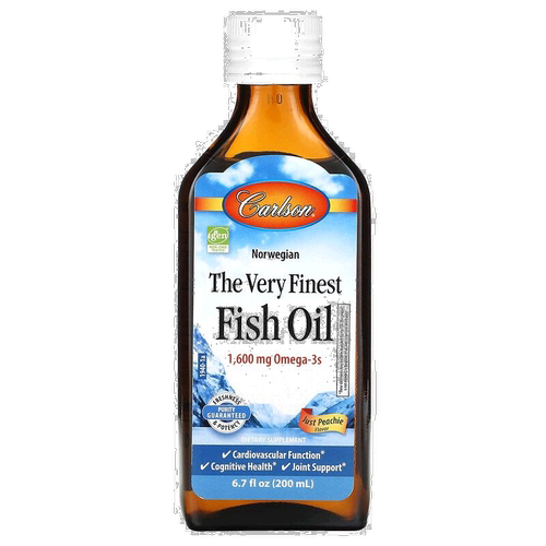 香港直发Carlson Labs卡尔森鱼油桃子味营养健康补充200ml胆固醇