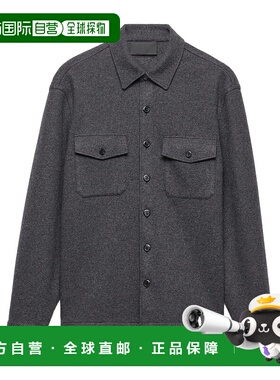 香港直邮PRADA 男士衬衫 SC7871Y5VSWAOF0AGF AW2025 灰色 长袖衬