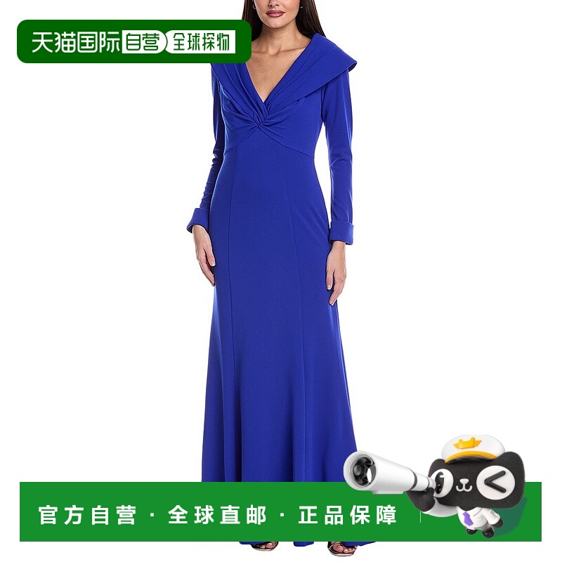 自营Tadashi Shoji Pleated Bodice Gown - blue 美国奥莱直发