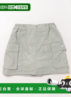 1h可退 日本直邮ALGY 女童 加绒灯芯绒背带裙 宽松保暖内里起毛 G